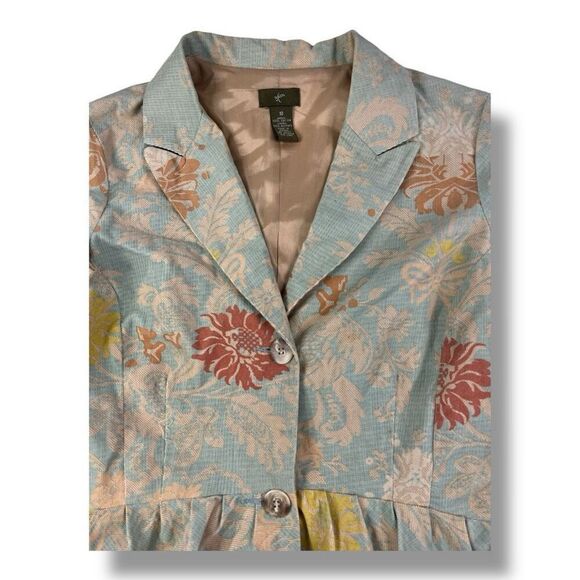 Anthropologie Fei Floral Peplum Blazer Jacket Size 10 - Picture 2 of 5